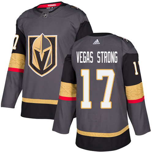 Adidas Vegas Golden Knights #17 Vegas Strong Grey Home Authentic Stitched Youth NHL Jersey->youth nhl jersey->Youth Jersey